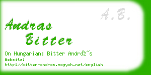 andras bitter business card